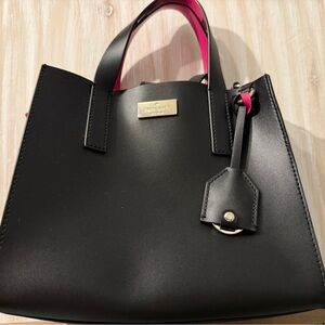 Kate Spade Black Satchel with Pink Accents
